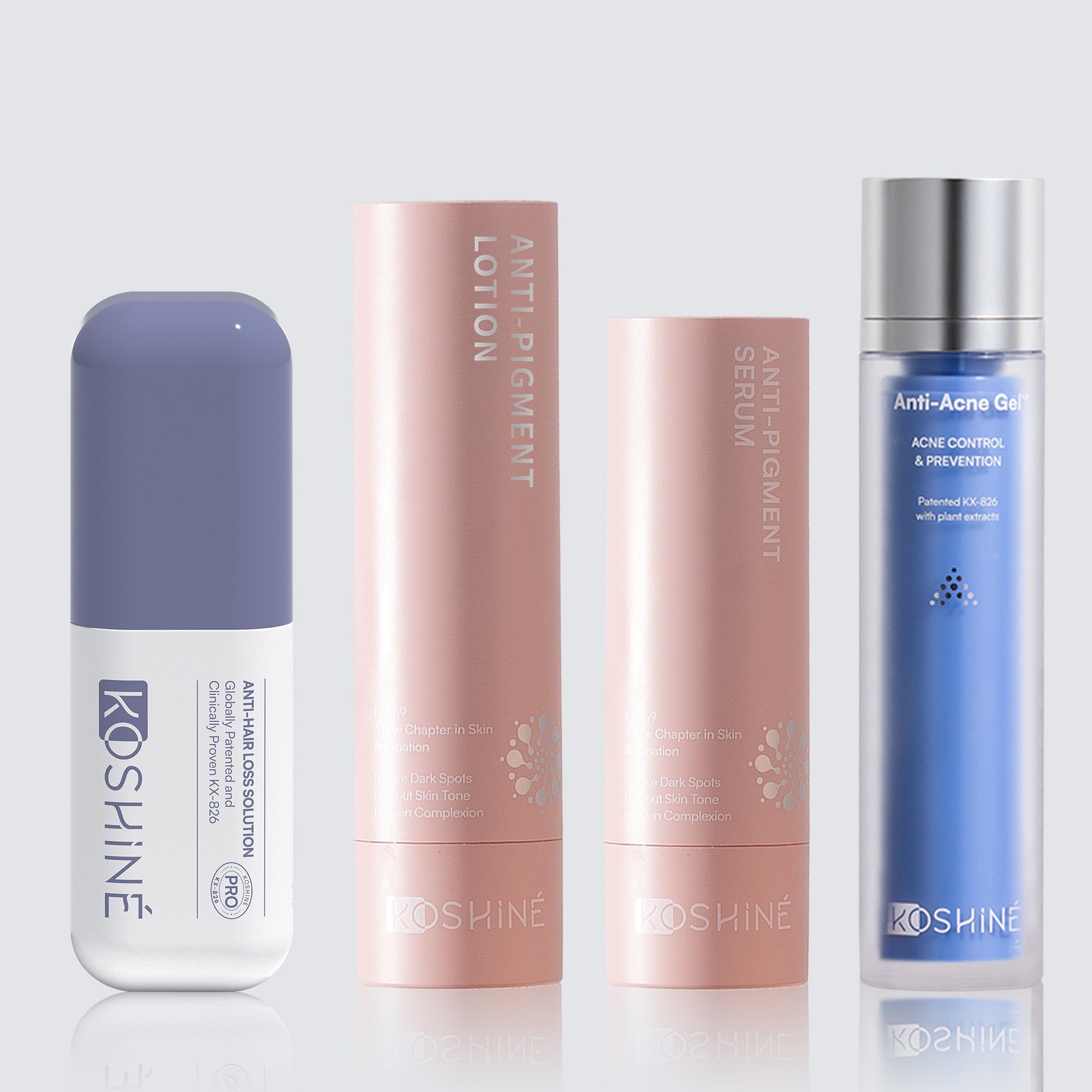 KOSHINÉ Purple Bottle 0.9% KX-826 Hair Revitalizing Solution + KT-939 Anti-Pigment Duo | Deep Care for Scalp & Skin
