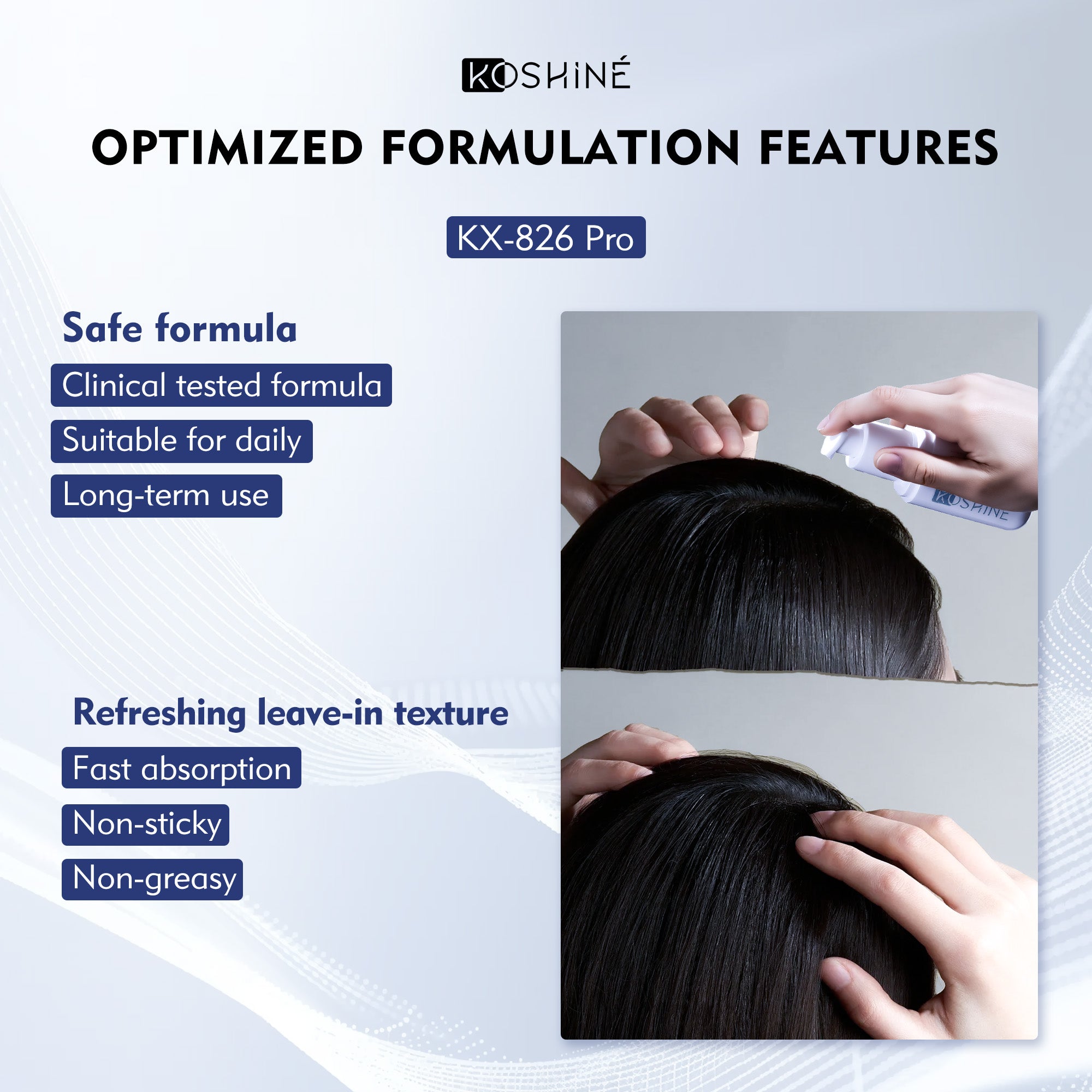 KOSHINÉ 0.9% KX-826 DHT Blocker Hair Thickening Growth Products – Suitable for Men and Women (Purple Bottle)