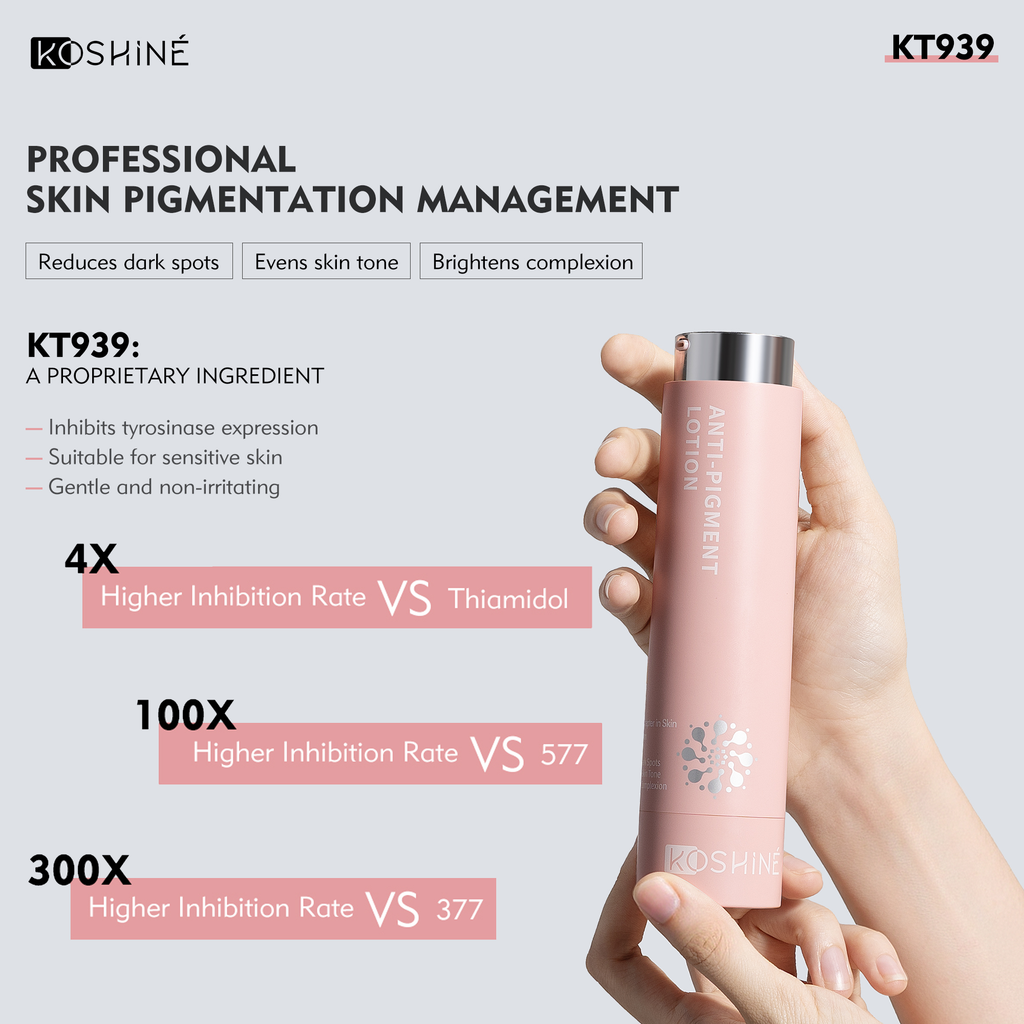 KOSHINÉ KT-939 Anti-Pigment Lotion – Brightening & Dark Spot Corrector Suitable for Men and Women