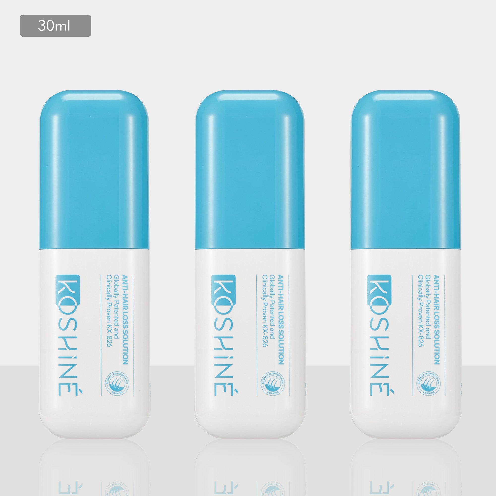 KOSHINÉ 0.5% KX-826 Anti-Hair Loss Solution is suitable for androgenic hair loss and can be used by both men and women（ Blue Bottle）