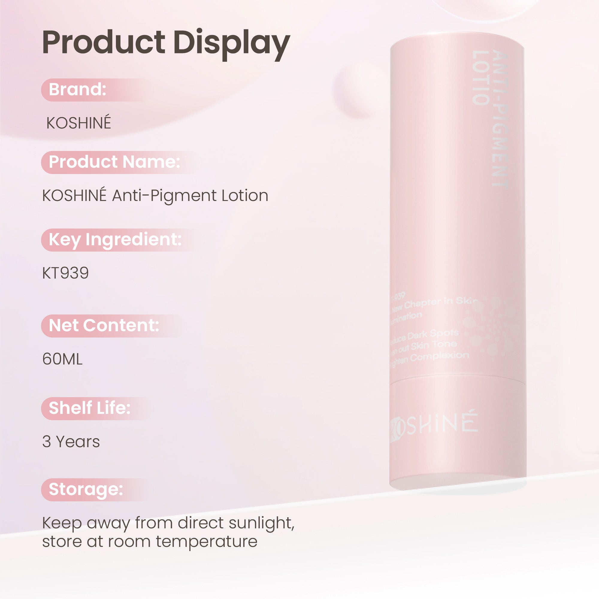 KOSHINÉ 939 Anti-Pigment Lotion – Brightening & Dark Spot Corrector