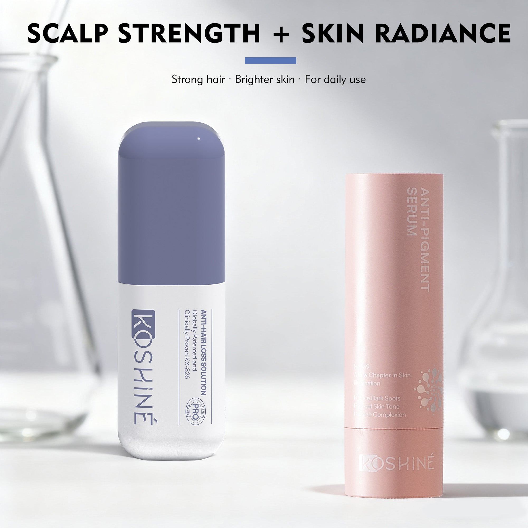 KOSHINÉ Purple Bottle 0.9% KX-826 Hair Revitalizing Solution + KT-939 Anti-Pigment Duo | Deep Care for Scalp & Skin