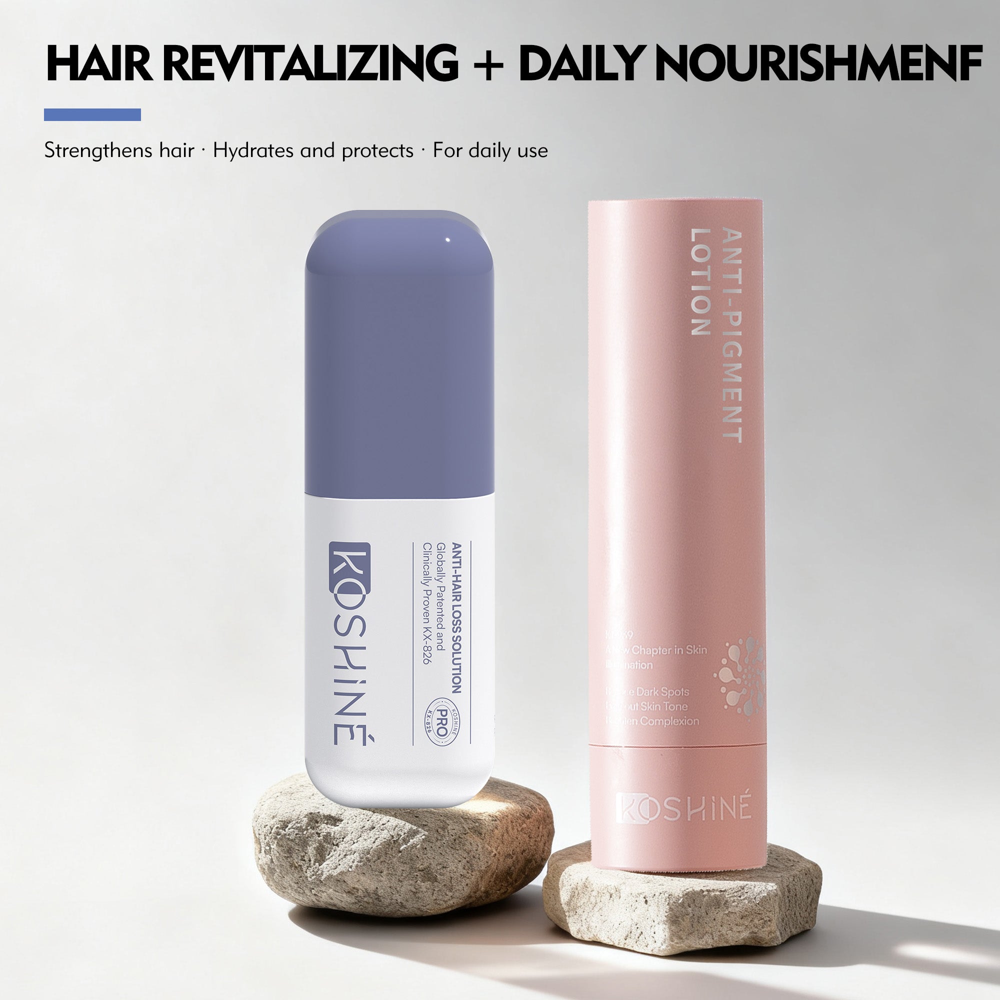 KOSHINÉ Purple Bottle 0.9% KX-826 Hair Revitalizing Solution + KT-939 Anti-Pigment Duo | Deep Care for Scalp & Skin