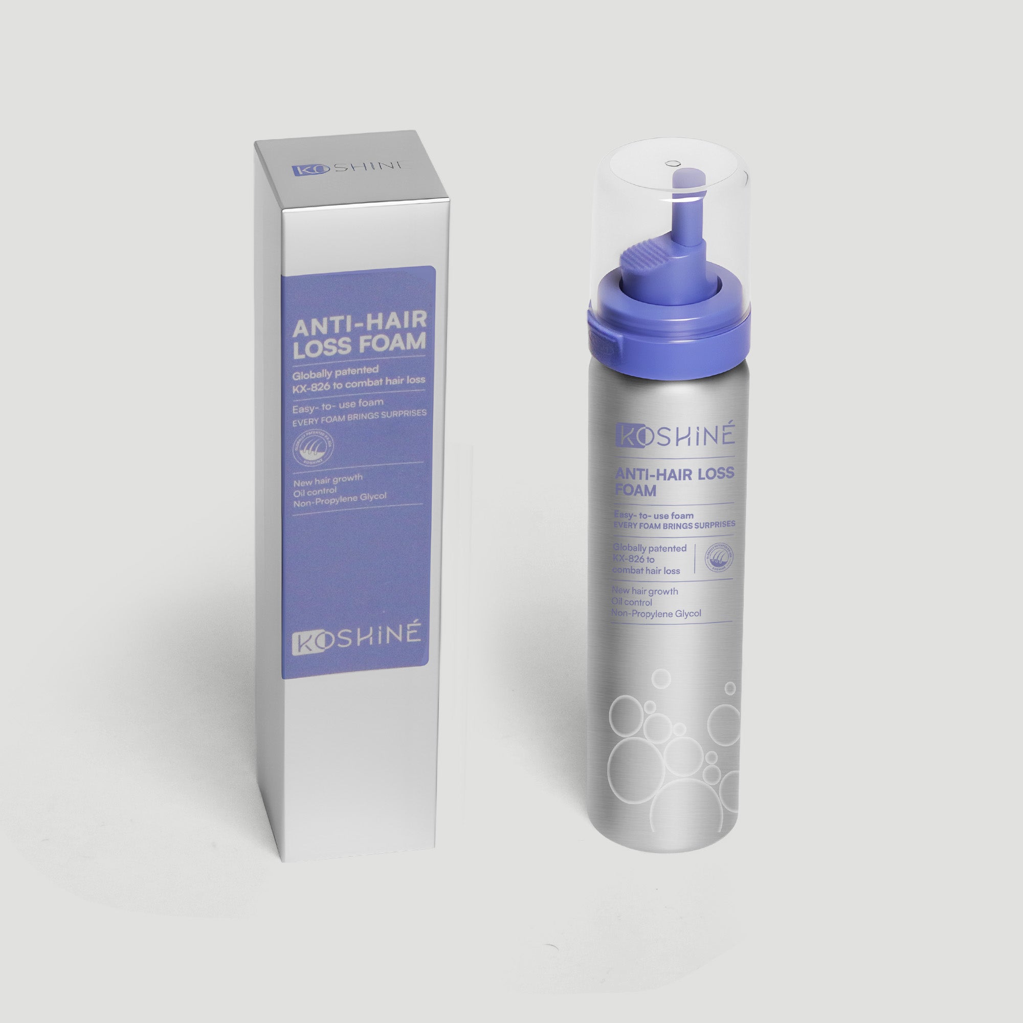 KOSHINE 0.9% KX-826 Hair Revitalizing Foam for Thinning Hair and Oily Scalp