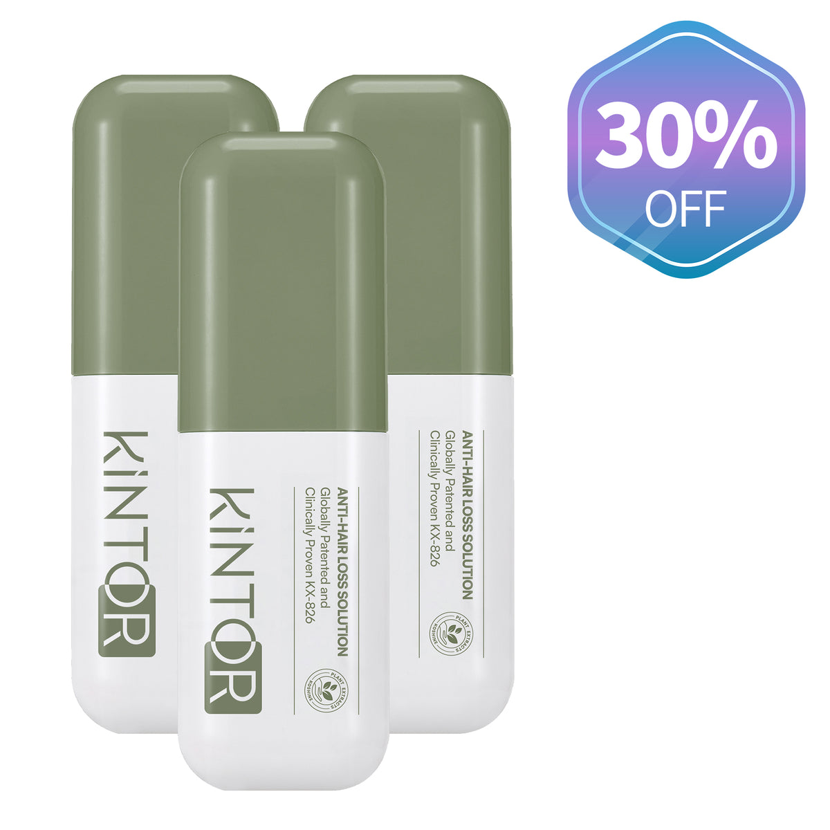 KINTOR 0.5% KX-826 Plant-Based extract essence Anti-Hair Loss solutionSuitable for Men and Women (Green Bottle)