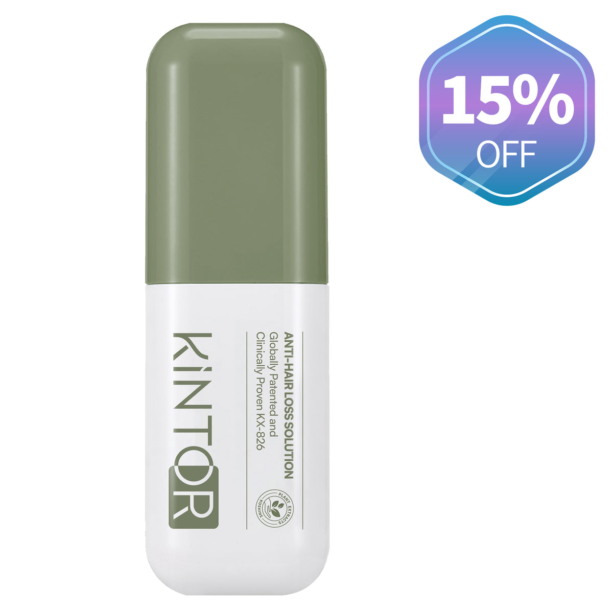 KINTOR 0.5% KX-826 Plant-Based extract essence Anti-Hair Loss solutionSuitable for Men and Women (Green Bottle)