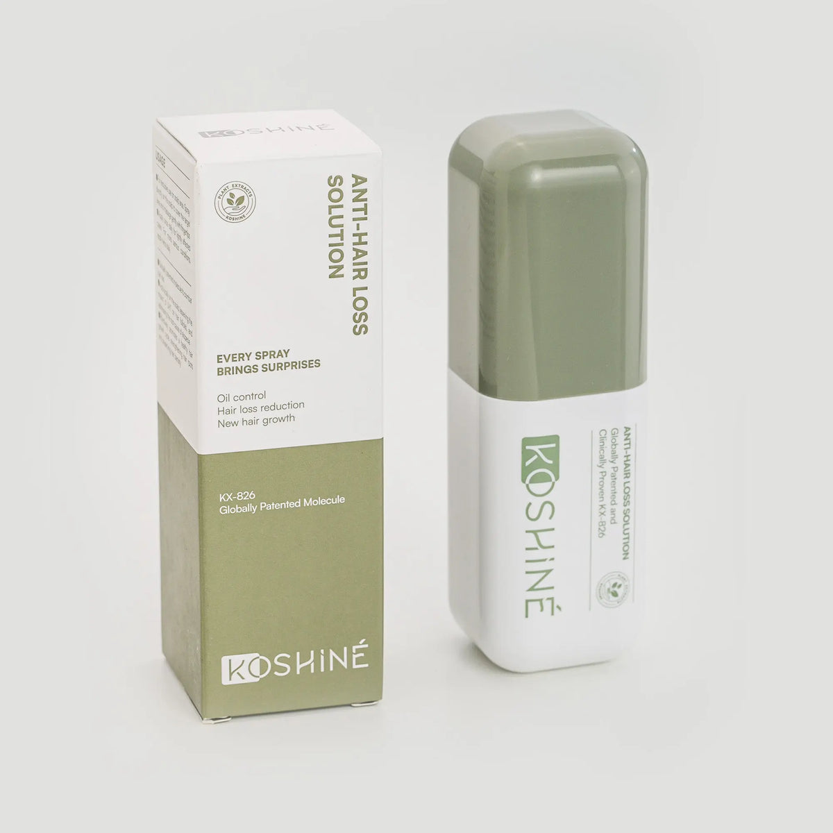 KOSHINÉ 0.5% KX-826 Plant-Based extract essence Anti-Hair Loss solutionSuitable for Men and Women(Green Bottle)